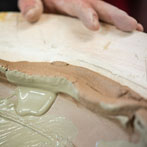 John Higgins at work in his studio 2018